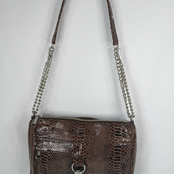 Rebecca Minkoff Brown Snake Print Crossbody Bag - Picture 3 of 14
